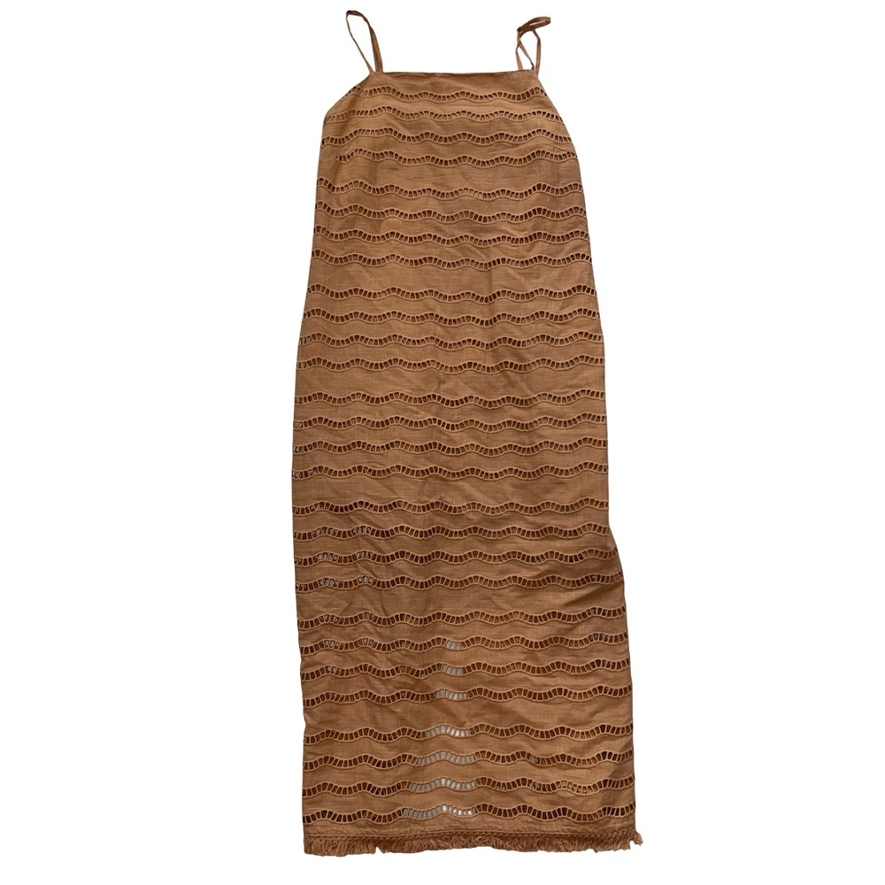 NWT Walter Baker Camel Square Neckline Midi Length Dress Size 8